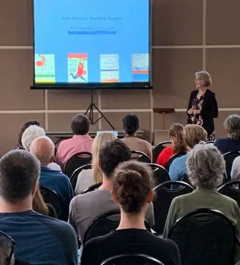 Mary conducting a workshop